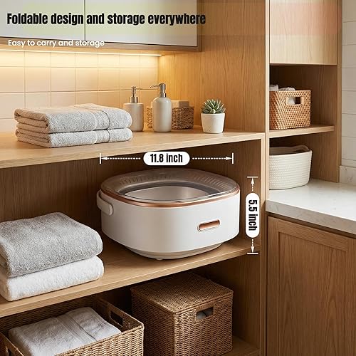 Miniatura 7 de Mini máquina de lavandería de 16 litros, lavadora portátil y giratoria, plegable y compacta para ropa de bebé, ropa interior, calcetines, ideal para
