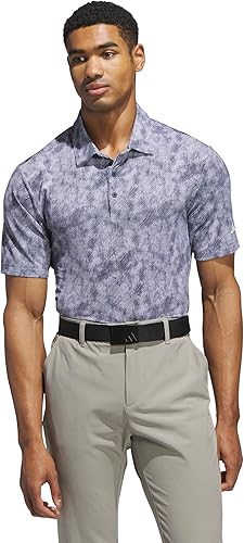 adidas Men's Ultimate365 Textured Print Polo Shirt, Collegiate Navy/White, Large