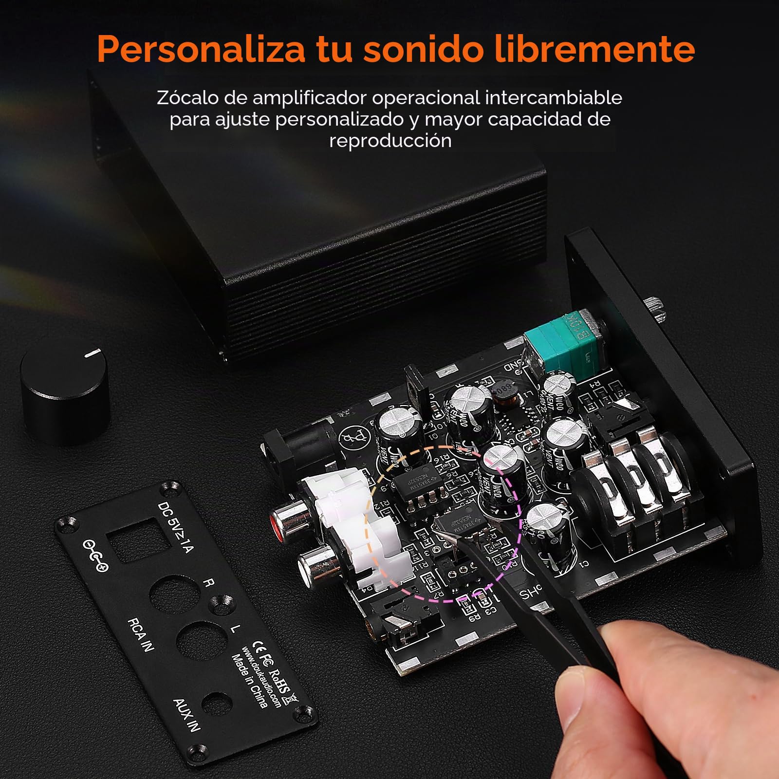 Nobsound P10 Mini amplificador de auriculares: amplificador estéreo de audio HiFi para auriculares de 24 – 600 Ω