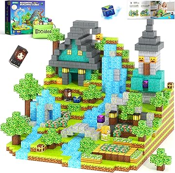 Magnetic Blocks - 100 Building Blocks Mine Magnets Building Craft Autistic Kids Friendly Sensory Toys STEM Creative Toy Game for Kids Age 3-5 4-6 5-7 8-12 - Magical Enchanted Playset