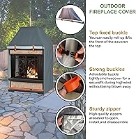 Vista 4 de Funda para chimenea al aire libre, tela Oxford resistente al agua para proteger el patio vertical al aire libre, cubiertas de chimenea de leña, 36 x