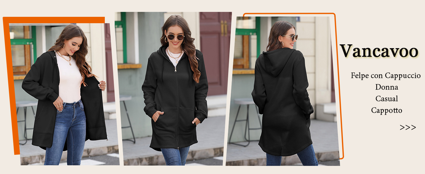 Aokosor Felpa Con Cappuccio Donna Scollo A V - Morbida, Leggera Con Coulisse - Perfetta Per Lo Sport O Il Tempo Libero - Taglie S-2XL