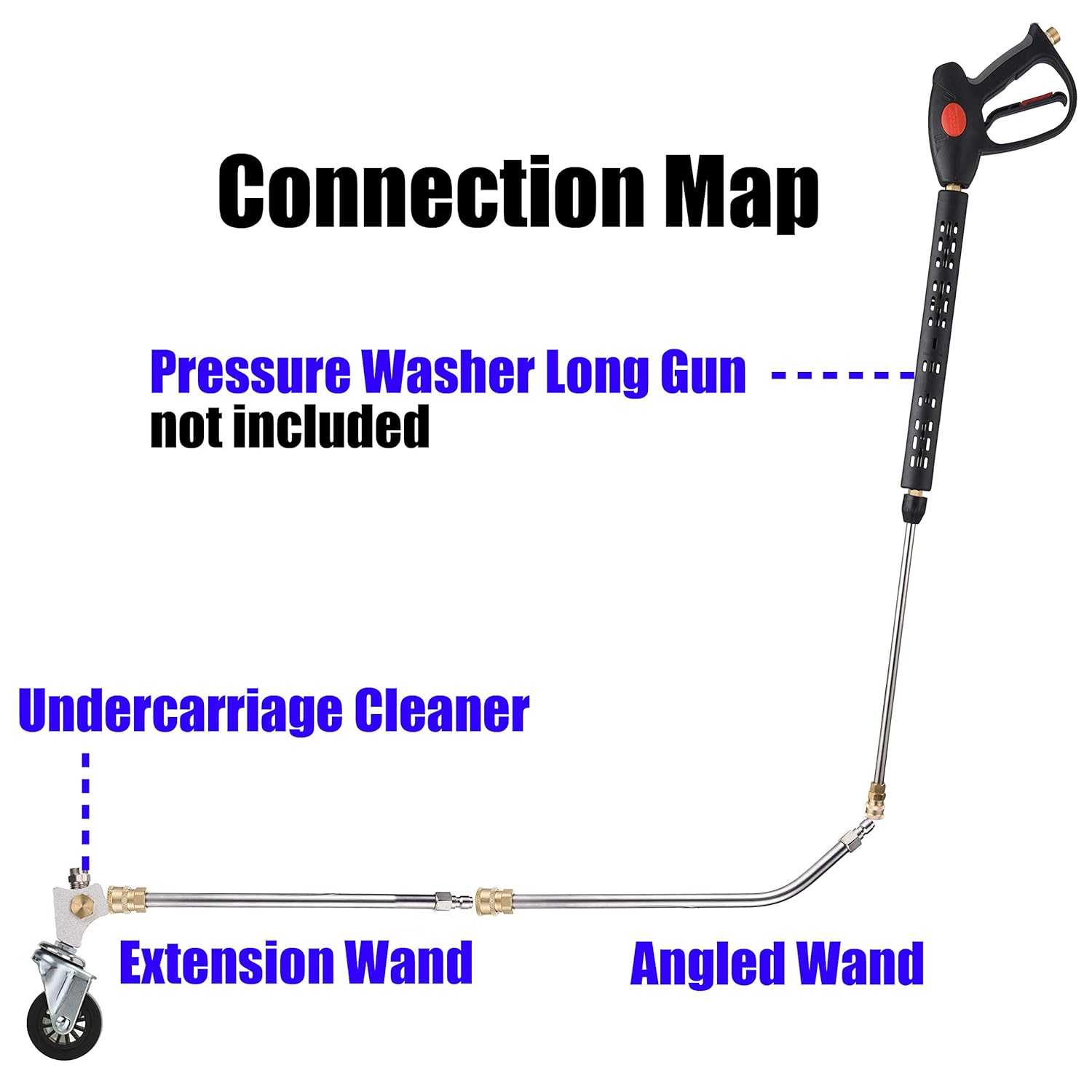 M MINGLE Pressure Washer Undercarriage Cleaner, Under Car Wash，Pressure Washer Extension Wand, Power Washer Lance