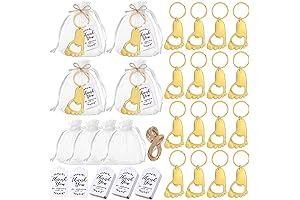 Laumoi 50 Pieces Baby Footprint Keychain Bottle Opener Baby Shower Party Favors