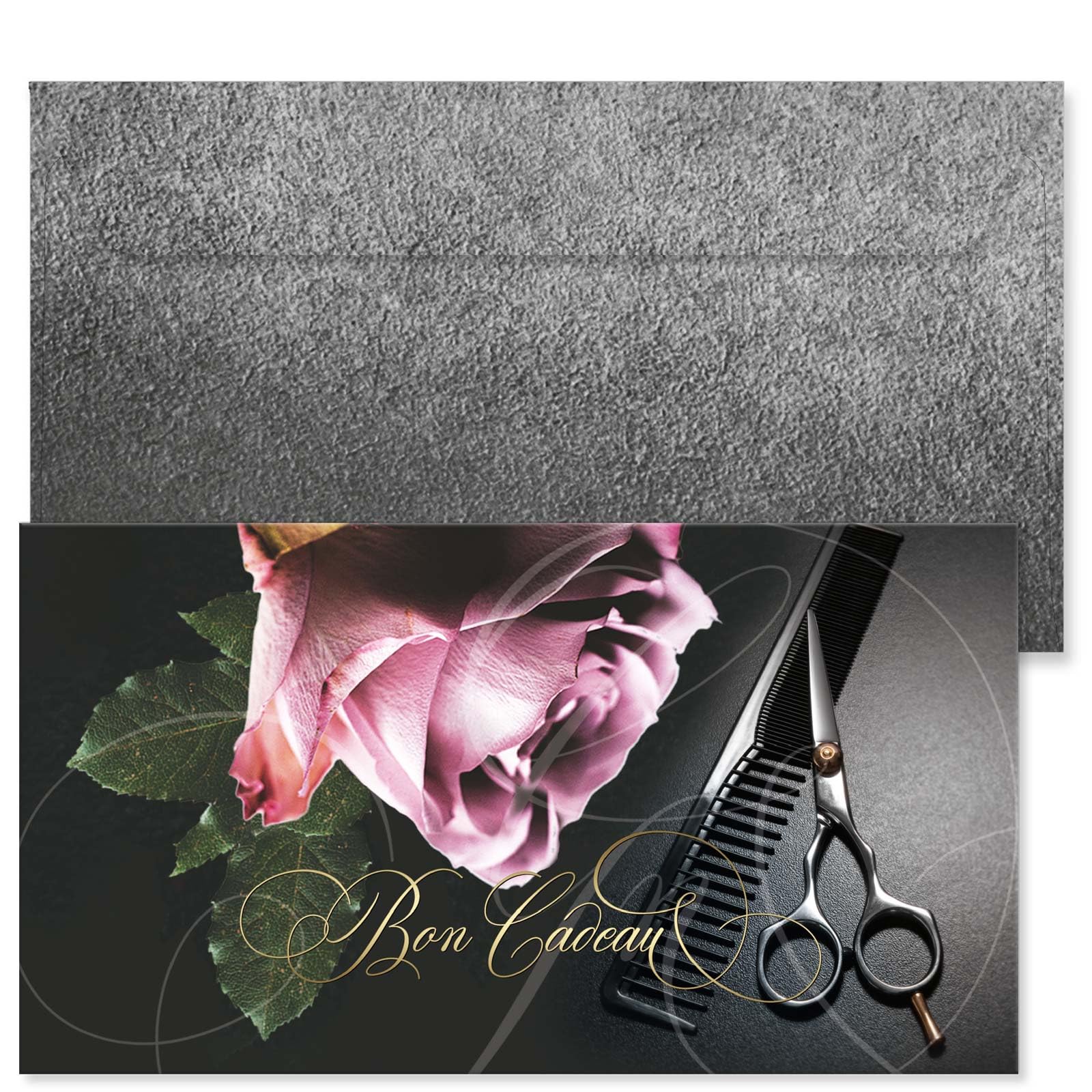 POS BON - 100 bons cadeaux à remplir avec enveloppe - formulaires imprimés pour des salons de coiffure K1207F-1-100-V1