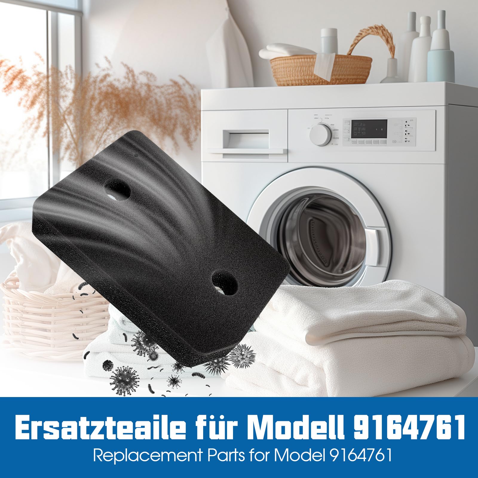 Filtro Asciugatrice Miele 9164761 - 2 Pezzi Ricambio Per Asciugatrici A Pompa Di Calore T1, 207x157x30mm - Foto 9