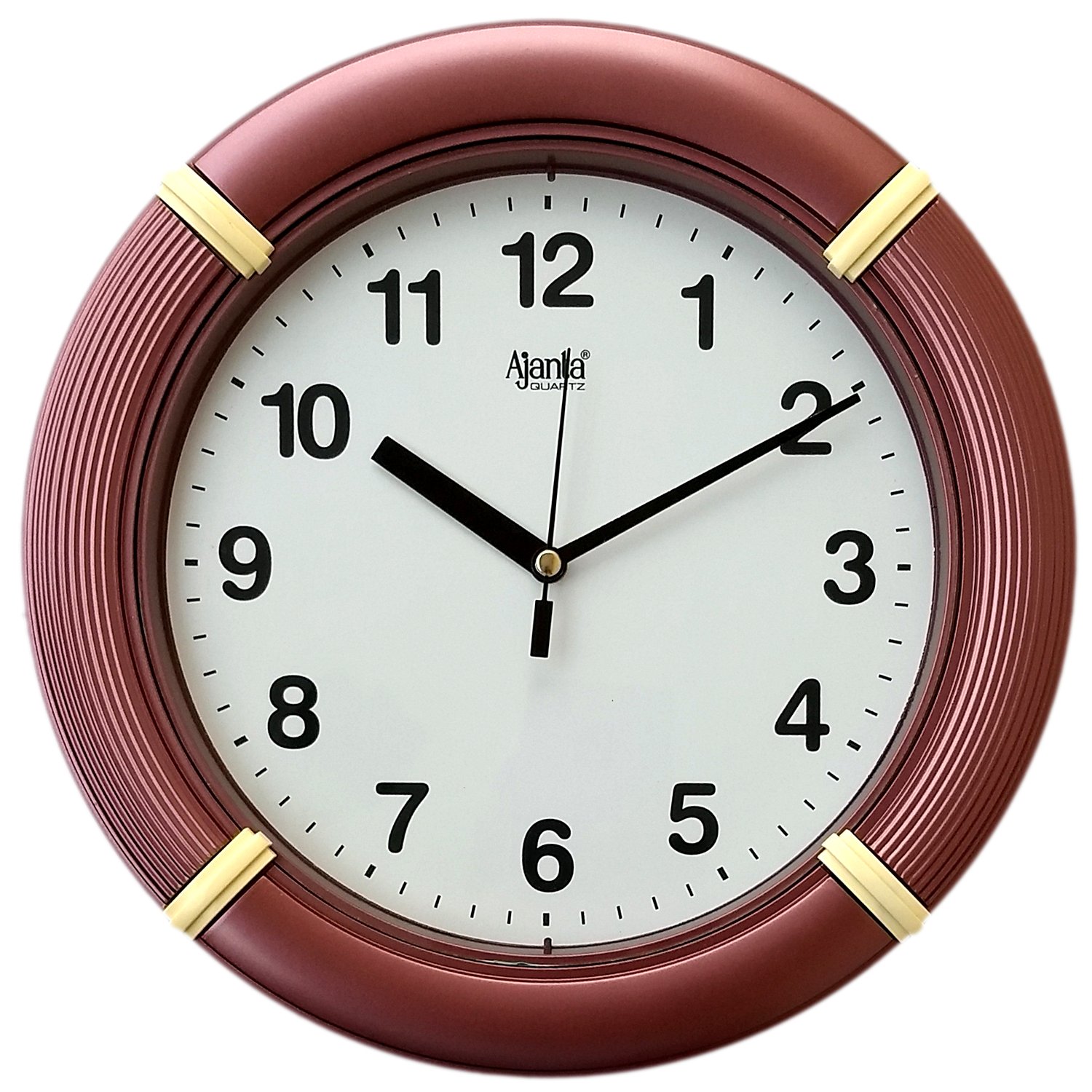 Ajanta Wall Clock for Home and Offices (25 cm x 25 cm, Step Movement, Brown)