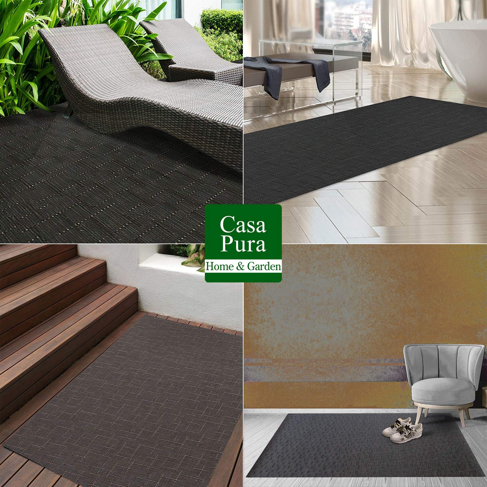 casa pura® Ferrara - Tappeto per pavimento per interni ed esterni, tessuto artistico, venduto al metro o passatoia per interni, in 40 misure (180 x 300 cm)