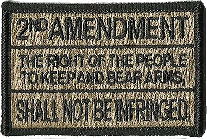 Gadsden and Culpeper 2nd Amendment Tactical Patch - 1 x Coyote Tan, Rectangular, Text-based, Political, Sew-on, 2 x 3 inches
