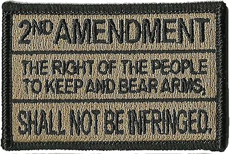 Gadsden and Culpeper 2nd Amendment Tactical Patch - 1 x Coyote Tan, Rectangular, Text-based, Political, Sew-on, 2 x 3 inches