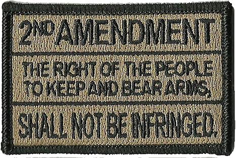 Gadsden and Culpeper 2nd Amendment Tactical Patch - 1 x Coyote Tan, Rectangular, Text-based, Political, Sew-on, 2 x 3 inches