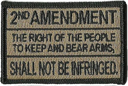 Gadsden and Culpeper 2nd Amendment Tactical Patch - 1 x Coyote Tan, Rectangular, Text-based, Political, Sew-on, 2 x 3 inches