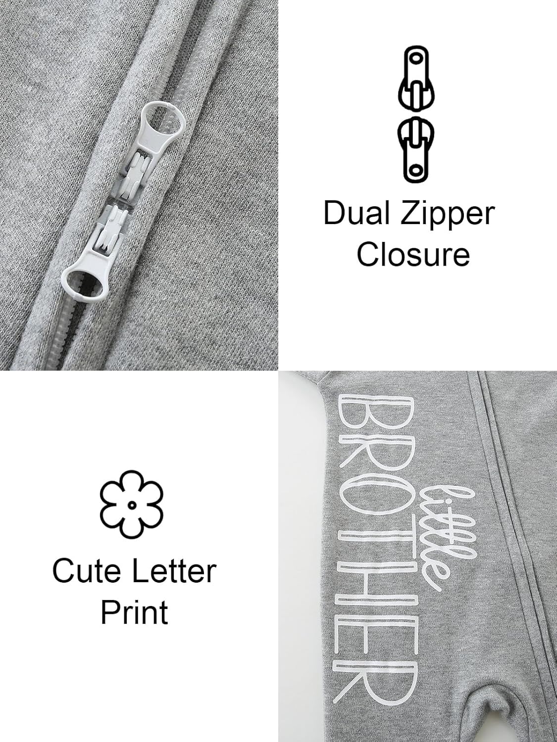 Newborn Baby Boys Outfit 3Pcs Baby Boy Clothing Letter Print Cotton Romper with Gloves and Hat - Image 4