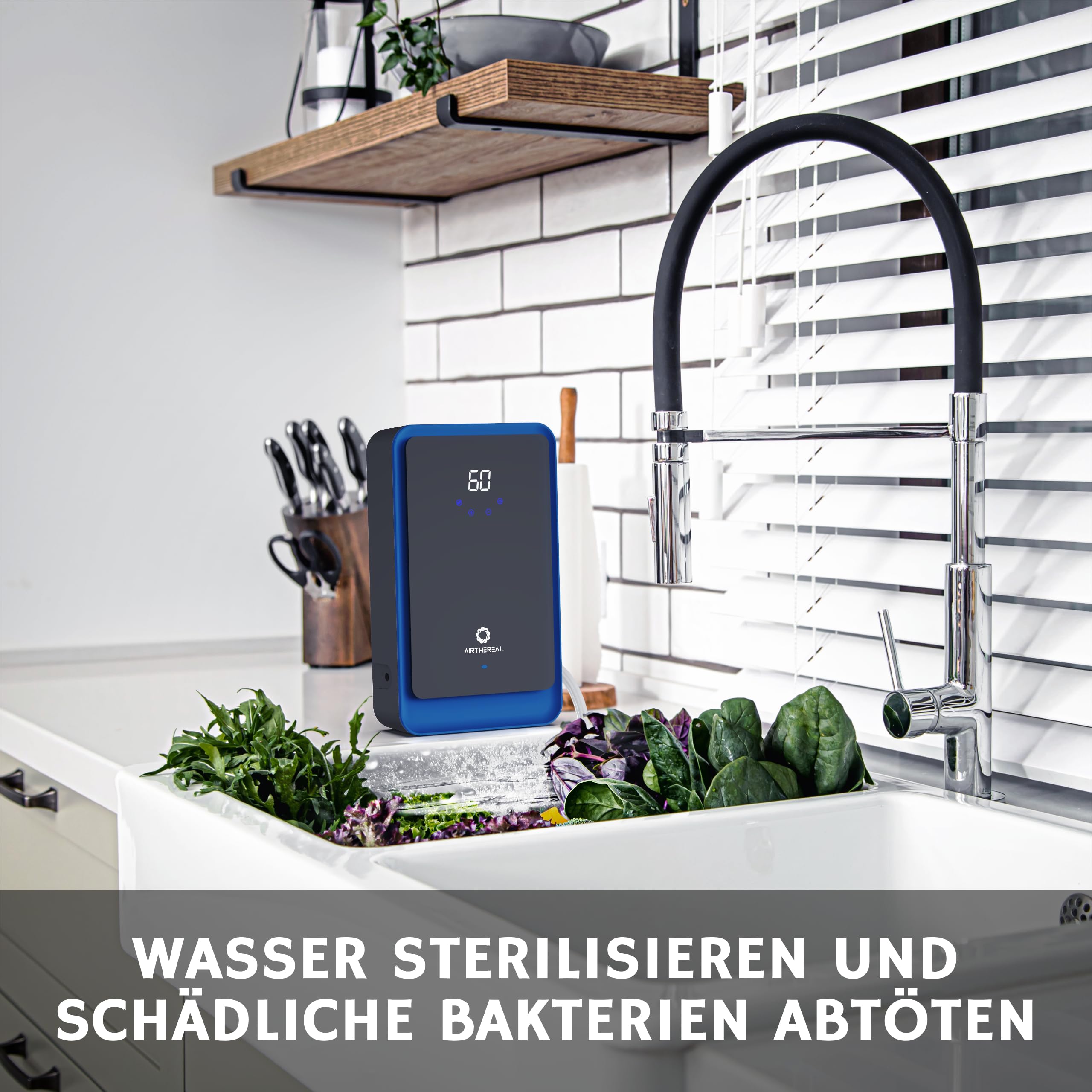 Airthereal AH1000 2-in-1 Ozongenerator & Ozongerät für Wasser und Luft, mit 2 Modi, Timer & Negativ-Ionengenerator – reinigt Wasser, Luft, Waschlappen sowie Obst & Gemüse