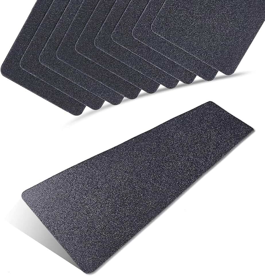 FINEHOUS Tappetini antiscivolo per scale in gomma, per esterni, 122 x 25 cm, confezione da 5