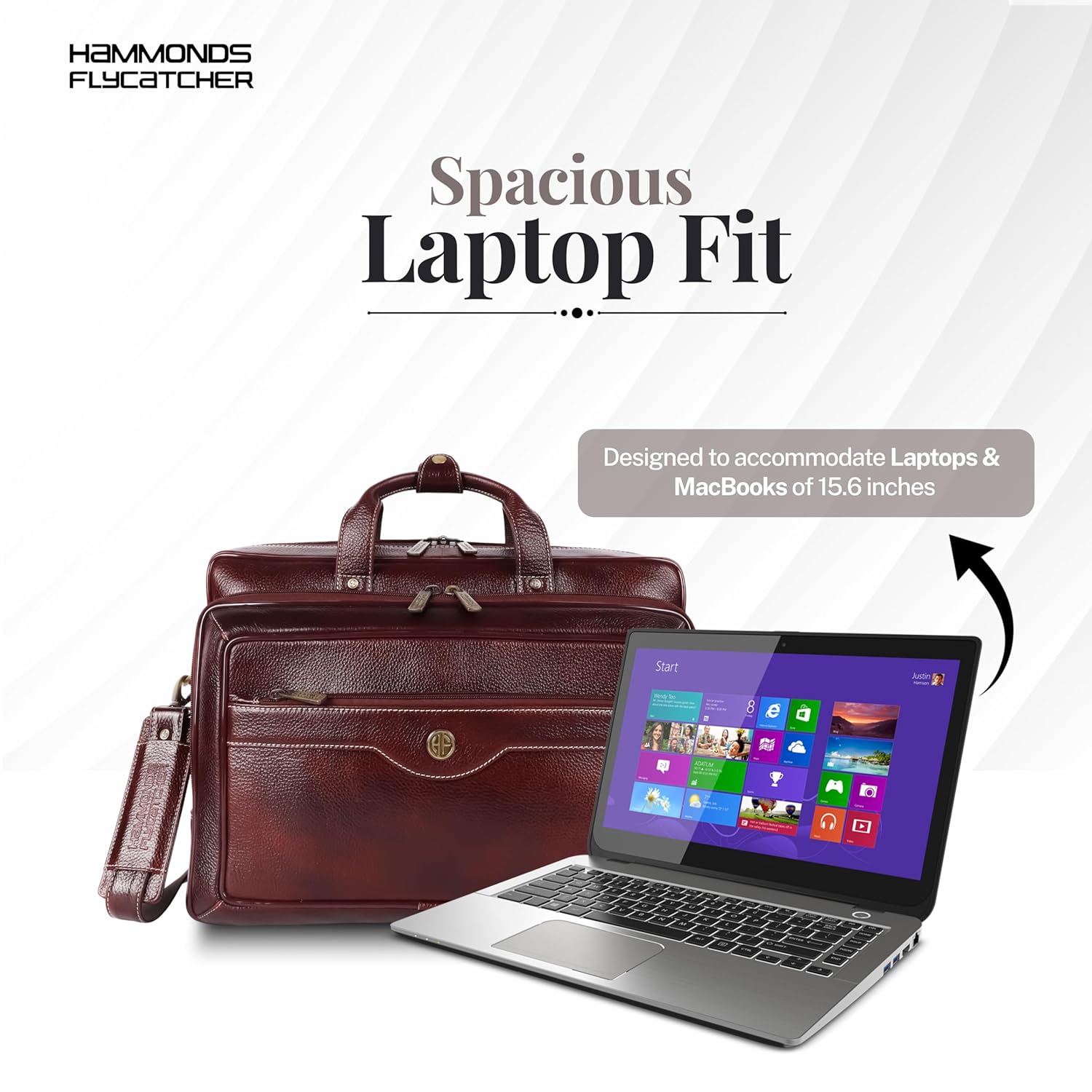 HAMMONDS FLYCATCHER Genuine Leather Expandable Office Bag for Men with Trolley Strap, Adjustable Strap, 15.6 Inch Leather Laptop Bag for Men for Office, Travel, Daily Use - 1 Year Warranty - Brown 39 812kuv XhVL. SL1500