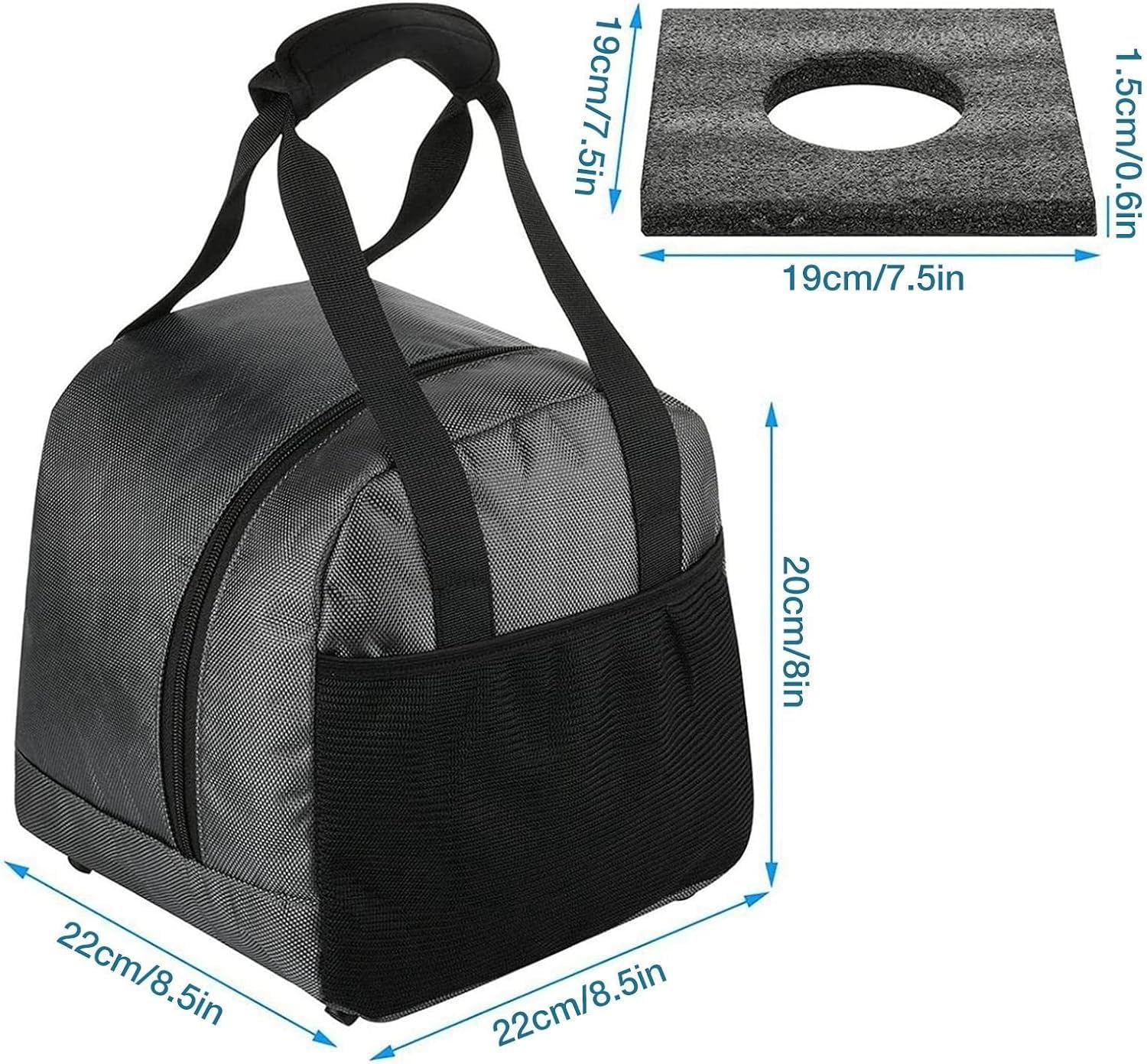 Single Ball Bowling Bag Bowling Ball Bag for Single Ball, Single Bowling Ball Tote Bag with Padded Ball Holder, Tenpin Bowling Ball Bag, Durable & Waterproof Oxford Bowling Bag