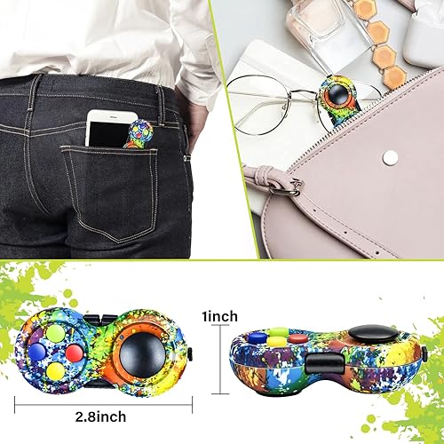 Miniatura 30 de WTYCD El Fidget Retro original: Juego de control clásico de goma Fidget Focus Toy con funciones de 8 vueltas y cordón - perfecto para aliviar