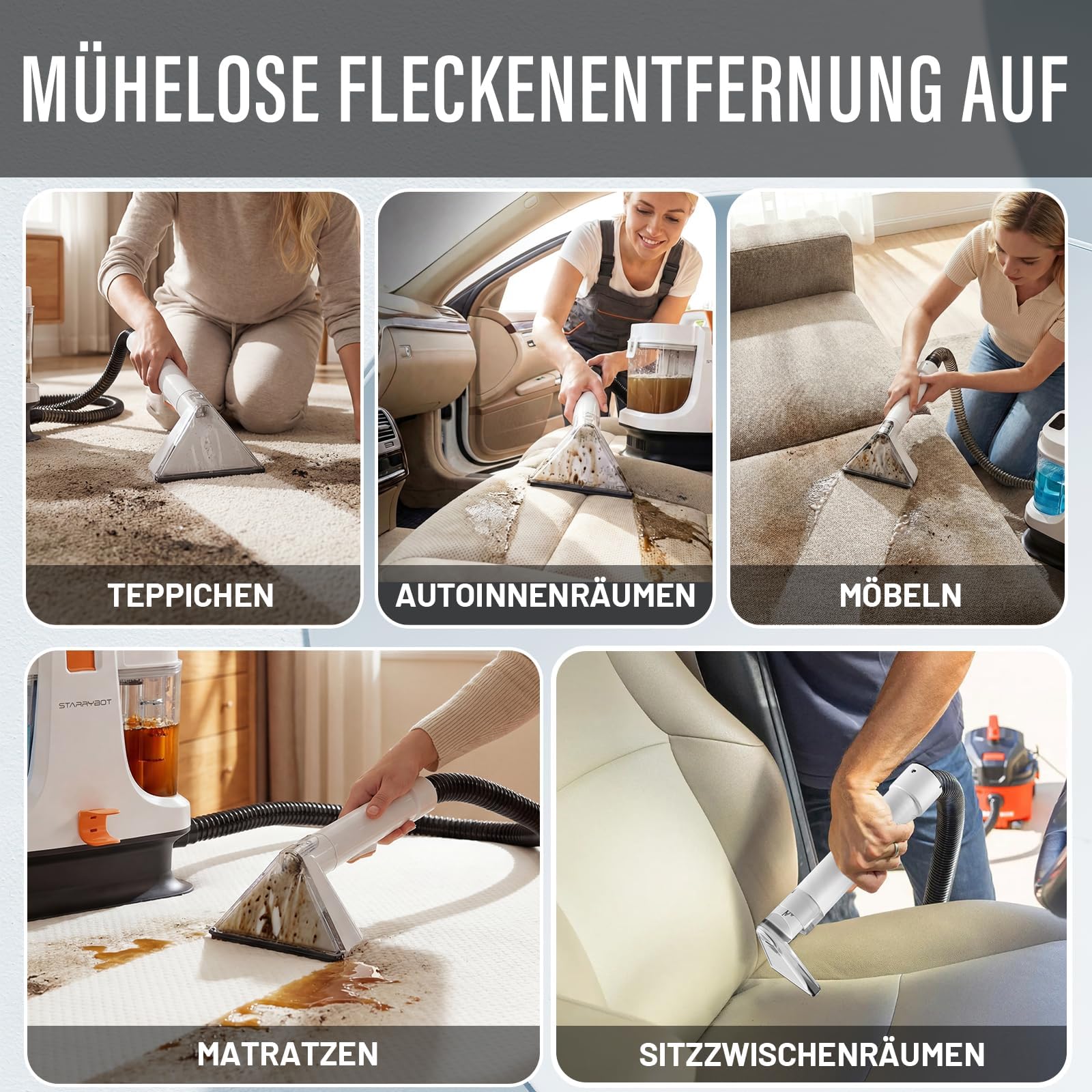 Tragbare Teppich- & Polsterreinigungsmaschine für Haustiere