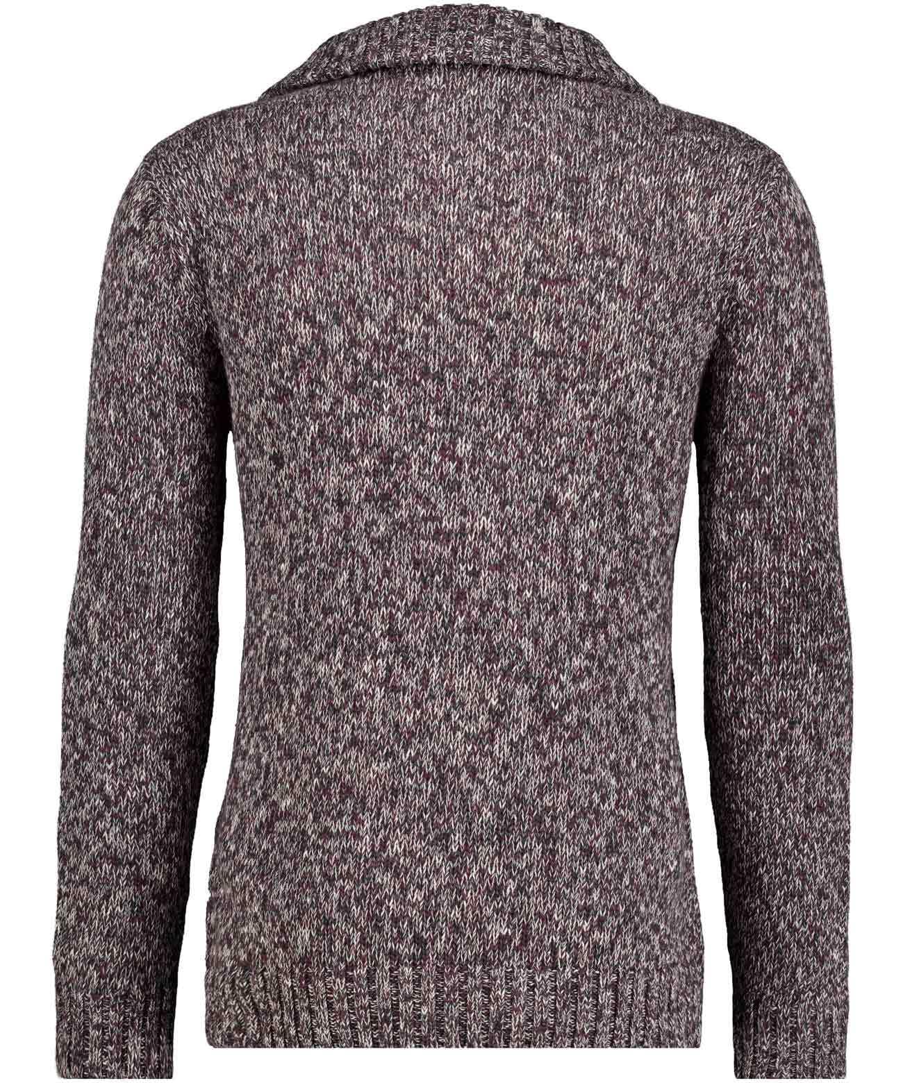 RAGMAN Herren Strickpullover mit Troyer-Kragen, Tweed