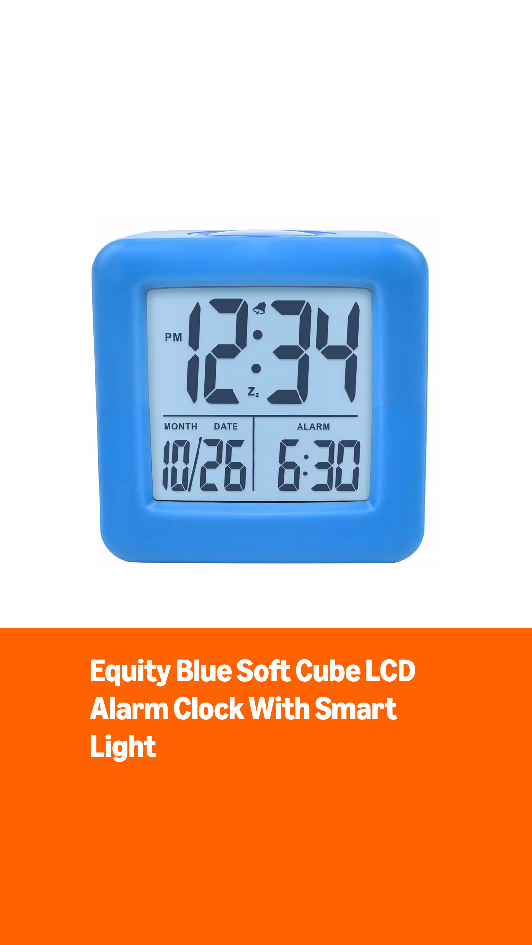 Amazon.com: Equity 73005 Blue Soft Cube LCD Alarm Clock with Smart