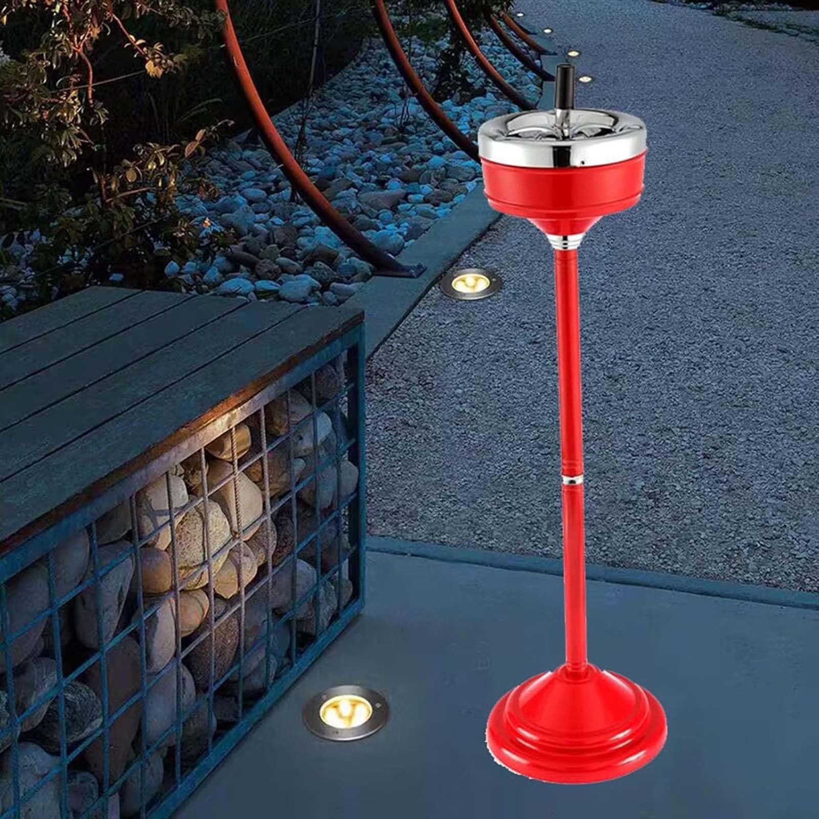 Cenicero de pie para exteriores, altura ajustable, para patio, poste de ahumador cromado para uso en interiores