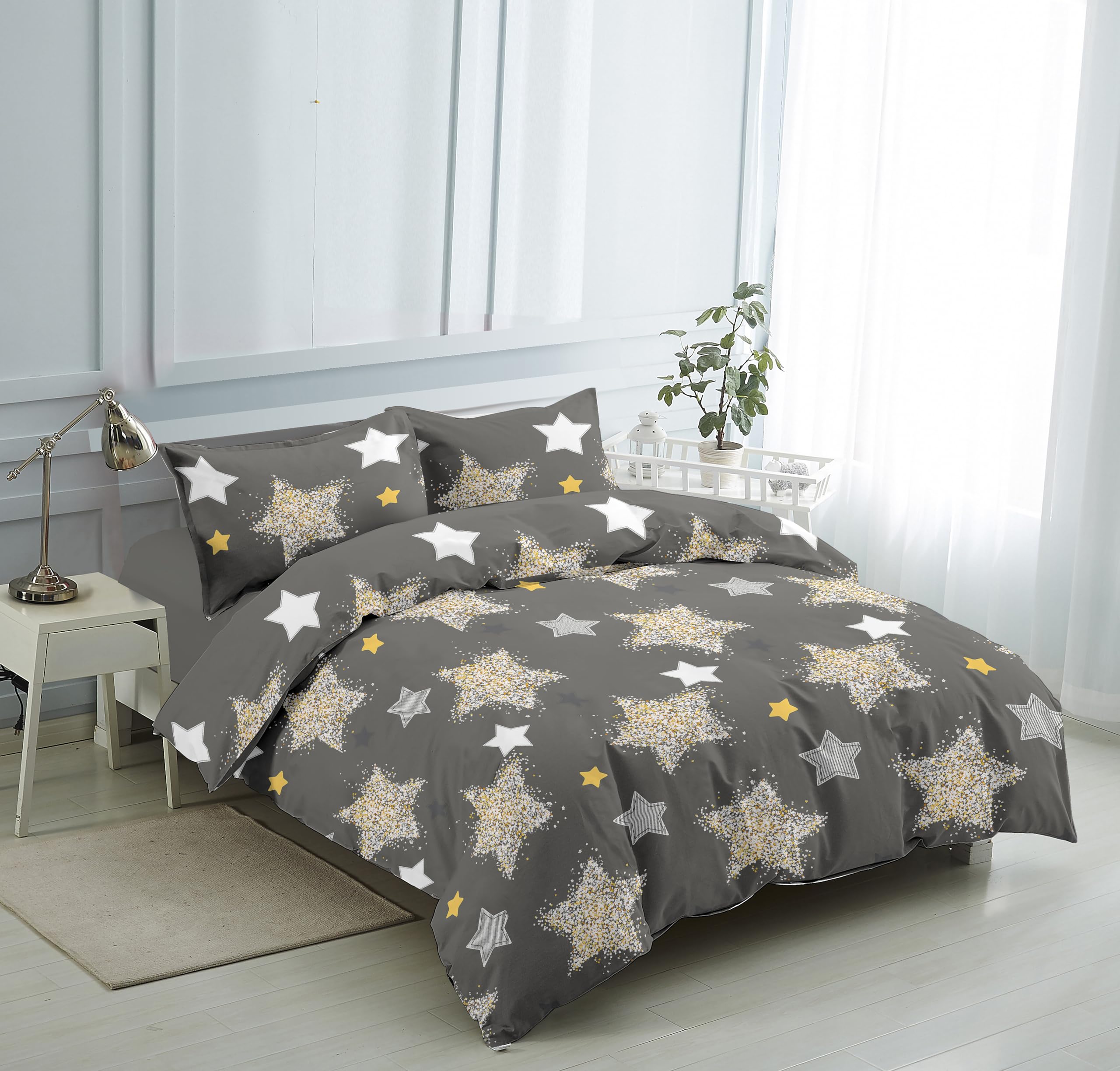 Etrexonline Juego de Funda Nórdica 3 Piezas Cama 135 Microfibra Extra Suave Transpirable - 1 Funda Edredón 220x220 cm y 2 Fundas de Almohada 50x70 cm (Eucalipto) — view 46
