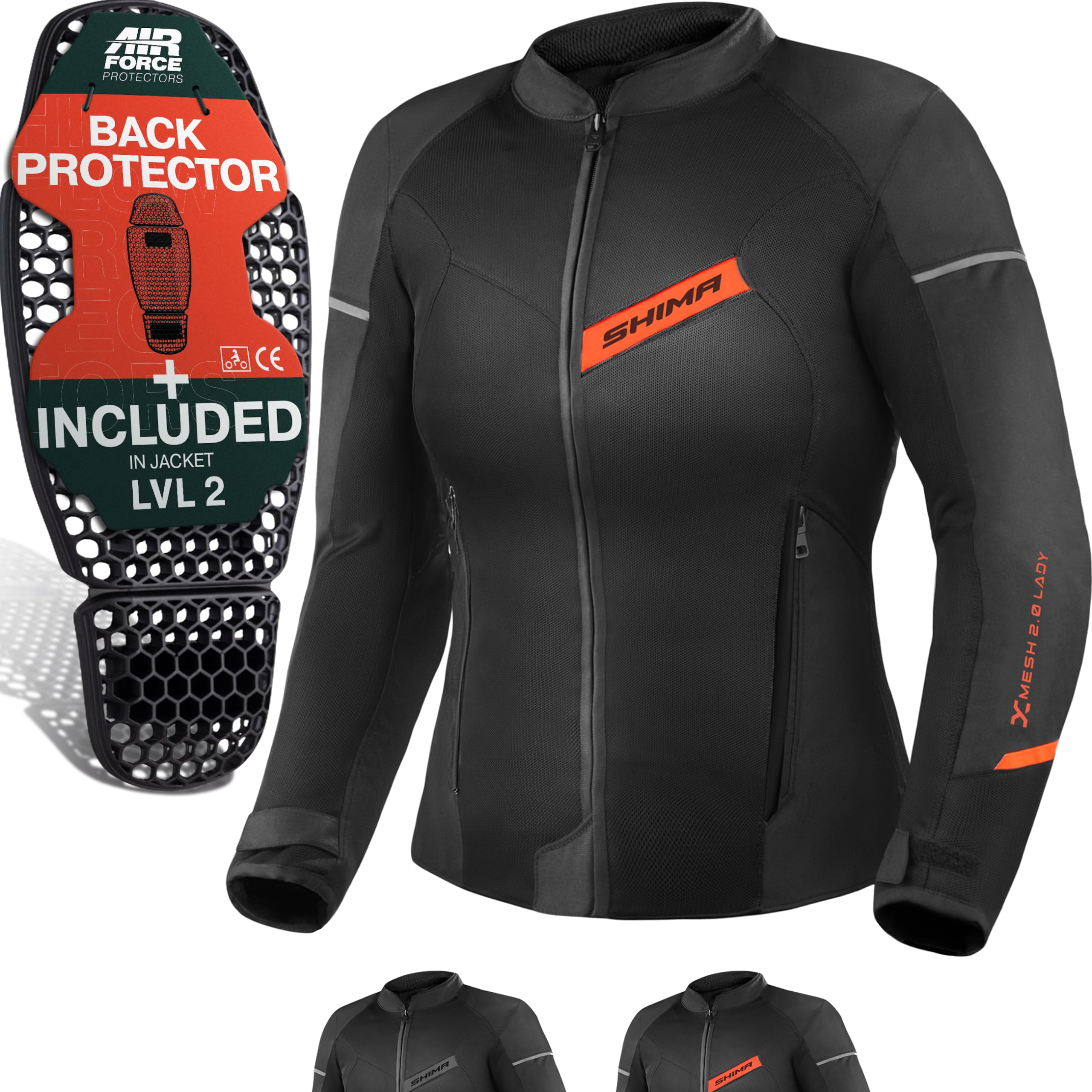 SHIMA X-Mesh Giacca Moto Uomo Donna AirForce Paraschiena Giubbotto Protezioni Estiva Giacche Ventilato Impermeabile