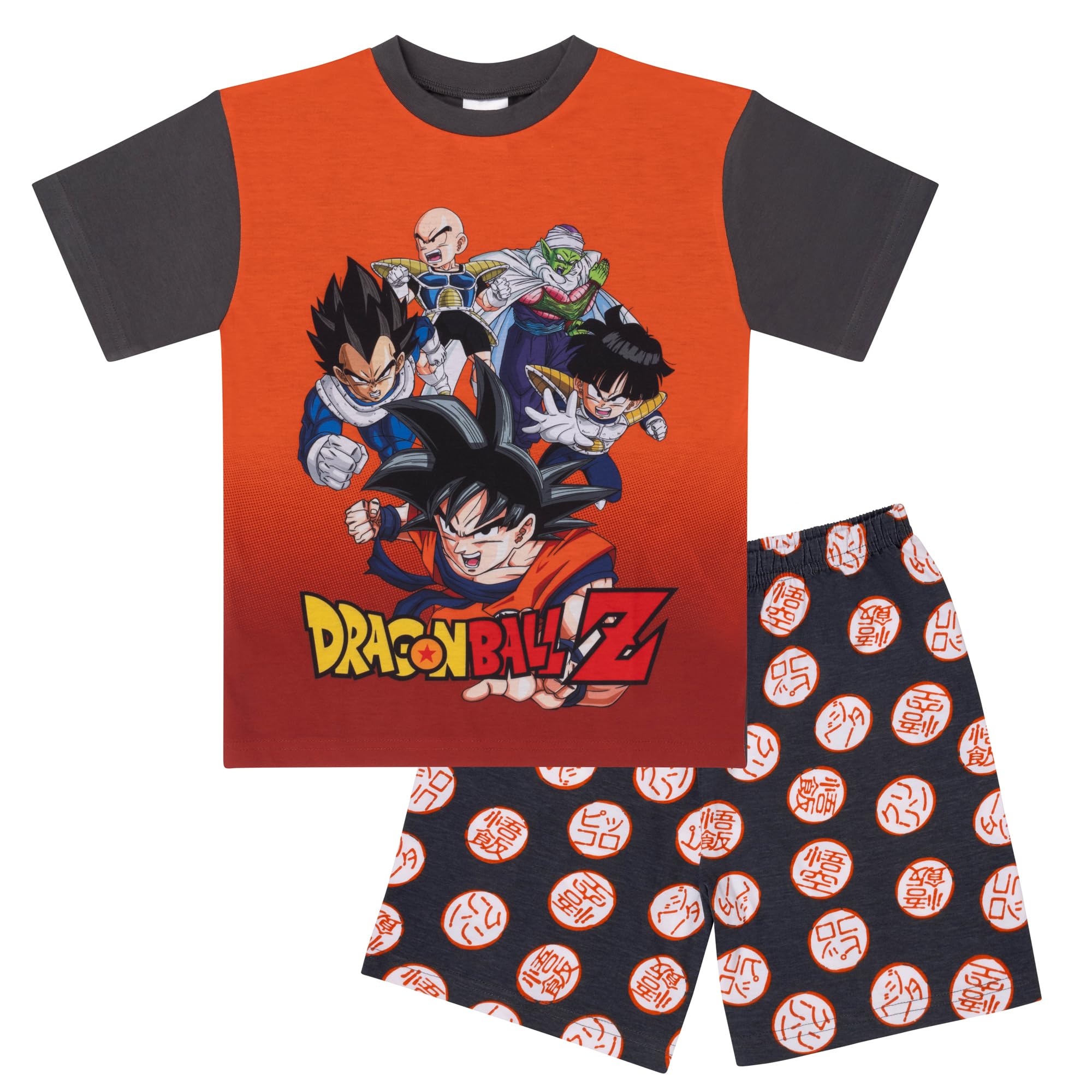 Dragon Ball Z, Con Licencia Oficial Pijama de Manga Corta, DragonBallZ, Naranja