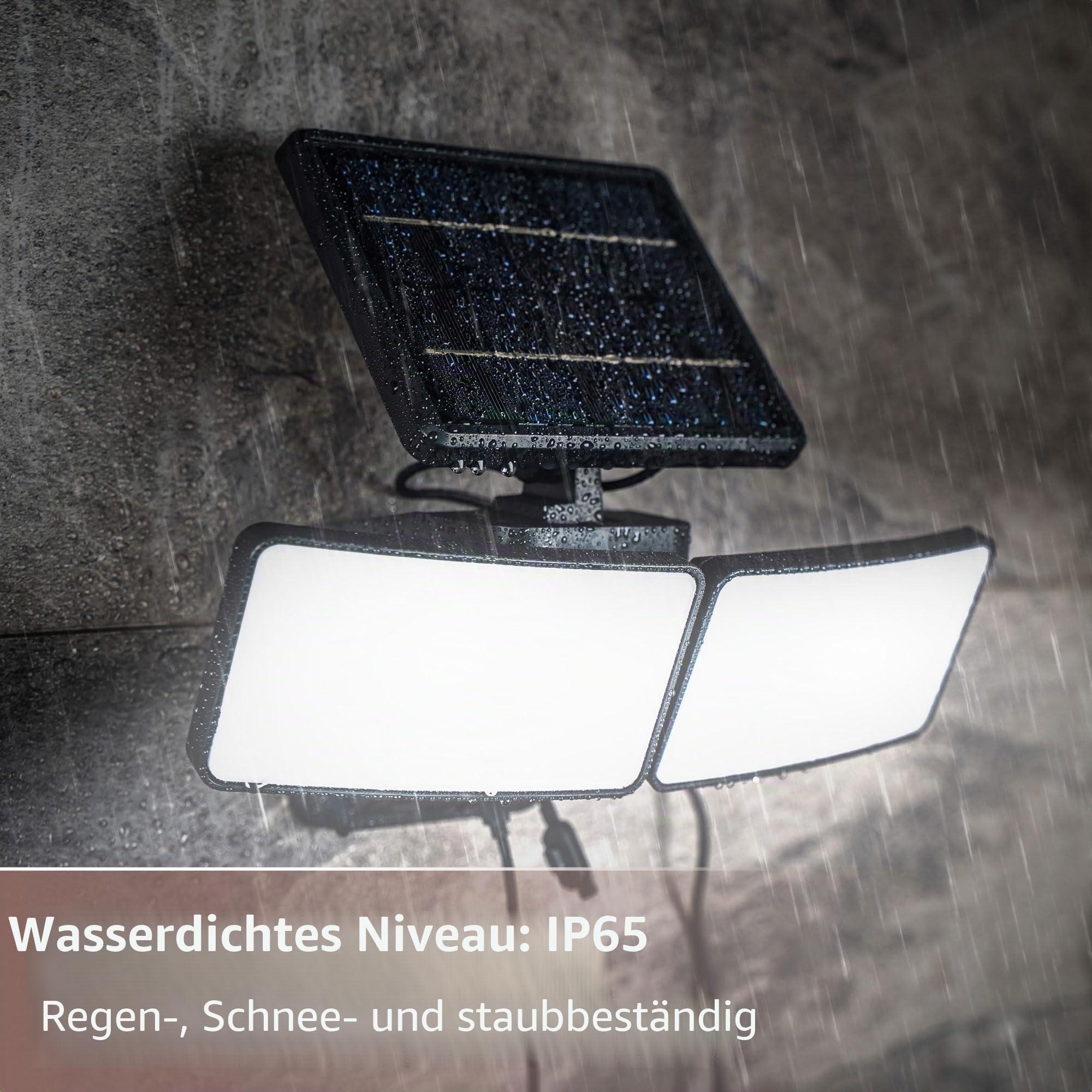 Brendz LED Strahler mit Bewegungsmelder, 600 Lumen, IP44 Wasserdicht, Einstellbare Leuchtdauer, Solar Wandleuchte Außen, LED Fluter mit Sensor, Skye, Scheinwerfer