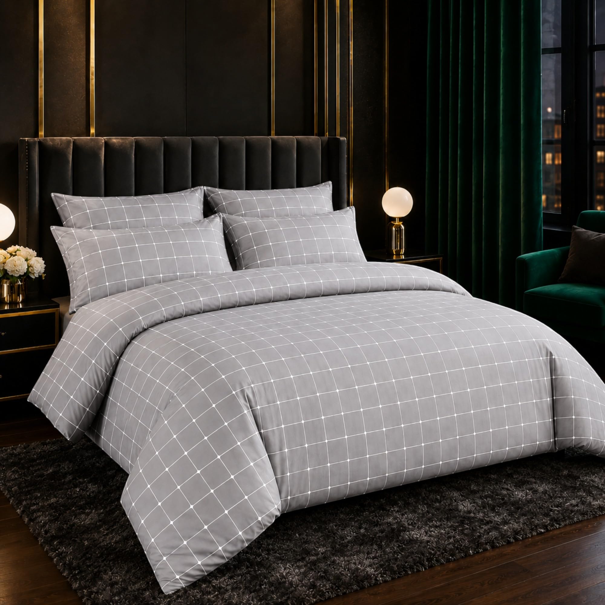 Lazzaro Home Feel The Difference Grey Lazzaro King Size Duvet Cover Sets Premium Microfiber Kingsize Duvet Cover Sets Ultrasoft Hypoallergenic Reversible Quilt Cover Bedding Set With Zipper Closure