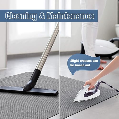 Miniatura 6 de Tapete de pana para silla de oficina para suelo de madera dura, alfombra de escritorio de 55 x 35 pulgadas para silla rodante, tapete grande con