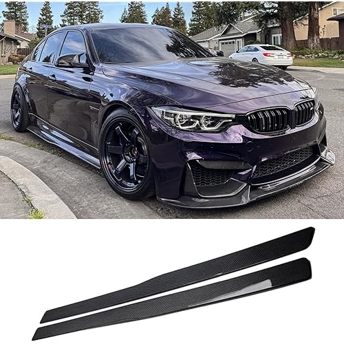 Side Skirts Compatible with BMW M3 F80 M4 F82 2015-2020 (Carbon Fiber Look)