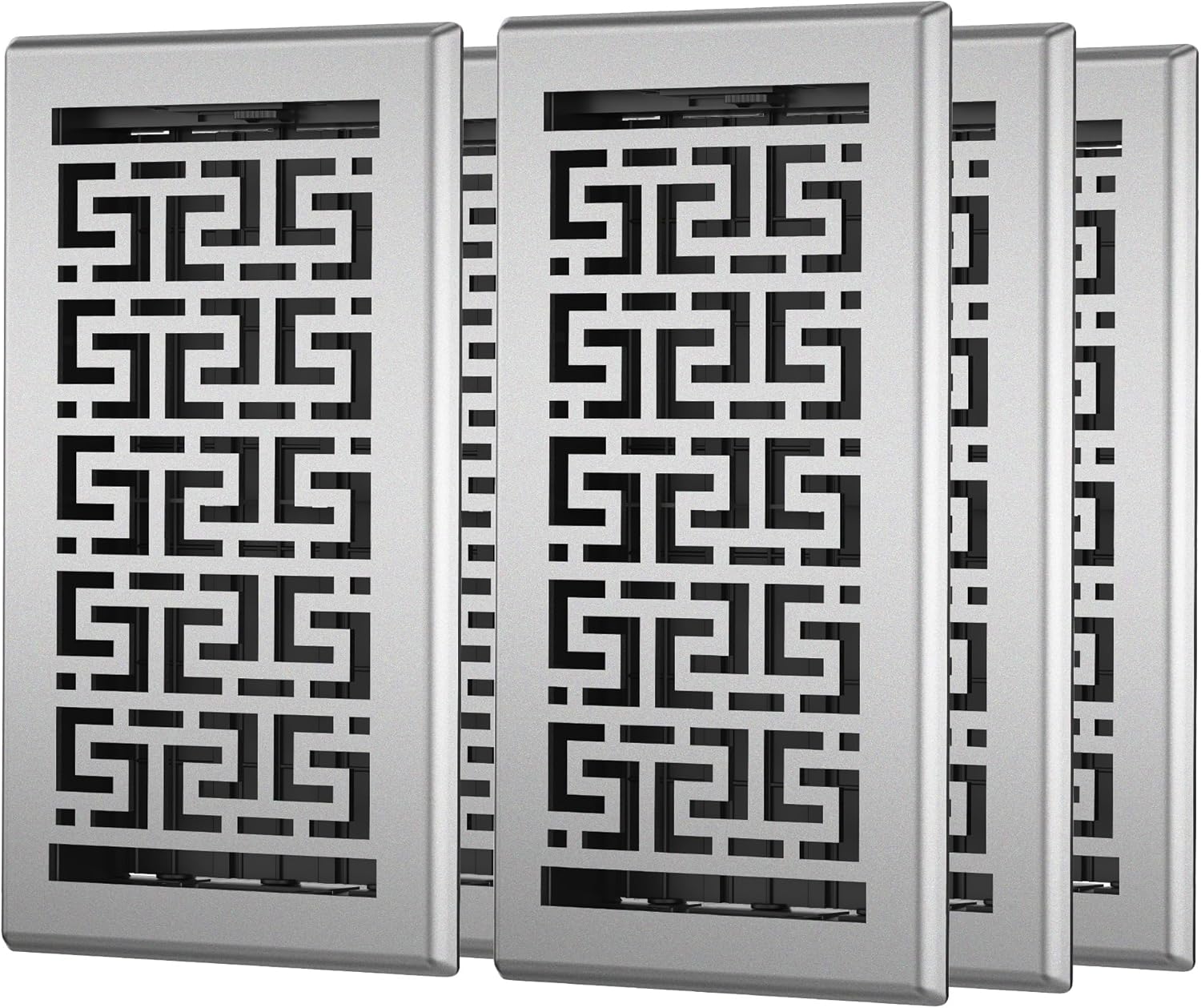 Floor Register 6x12 - 6 Pack Floor Vent Covers Heavy Duty Walkable Steel Floor Vents Adjustable Decorative Vent Covers for Home Floor Sidewall Office or Ceiling Vent 6P-6x12