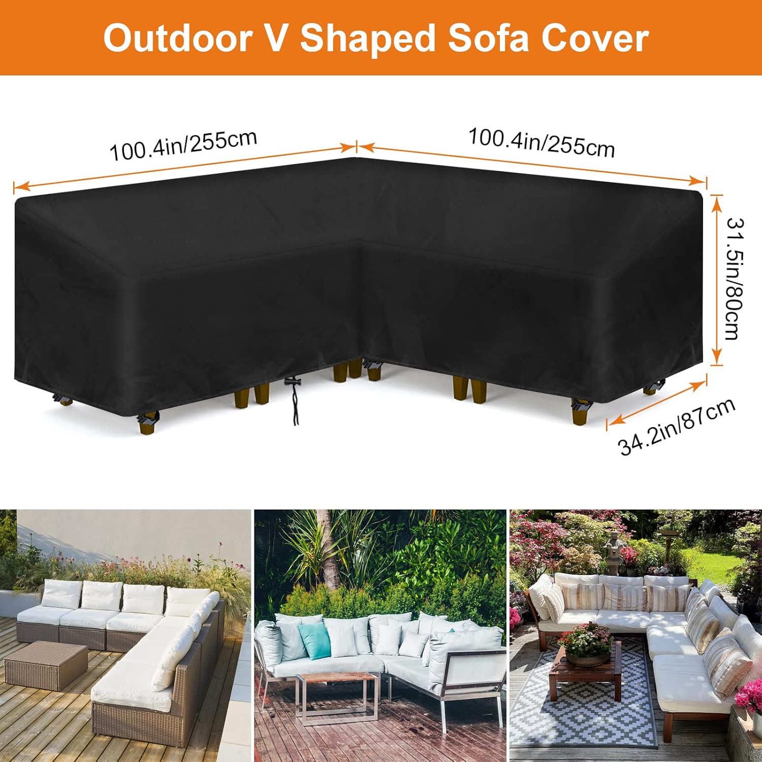 Tesmotor LShape Garden Furniture Covers Waterproof Covers for Garden
