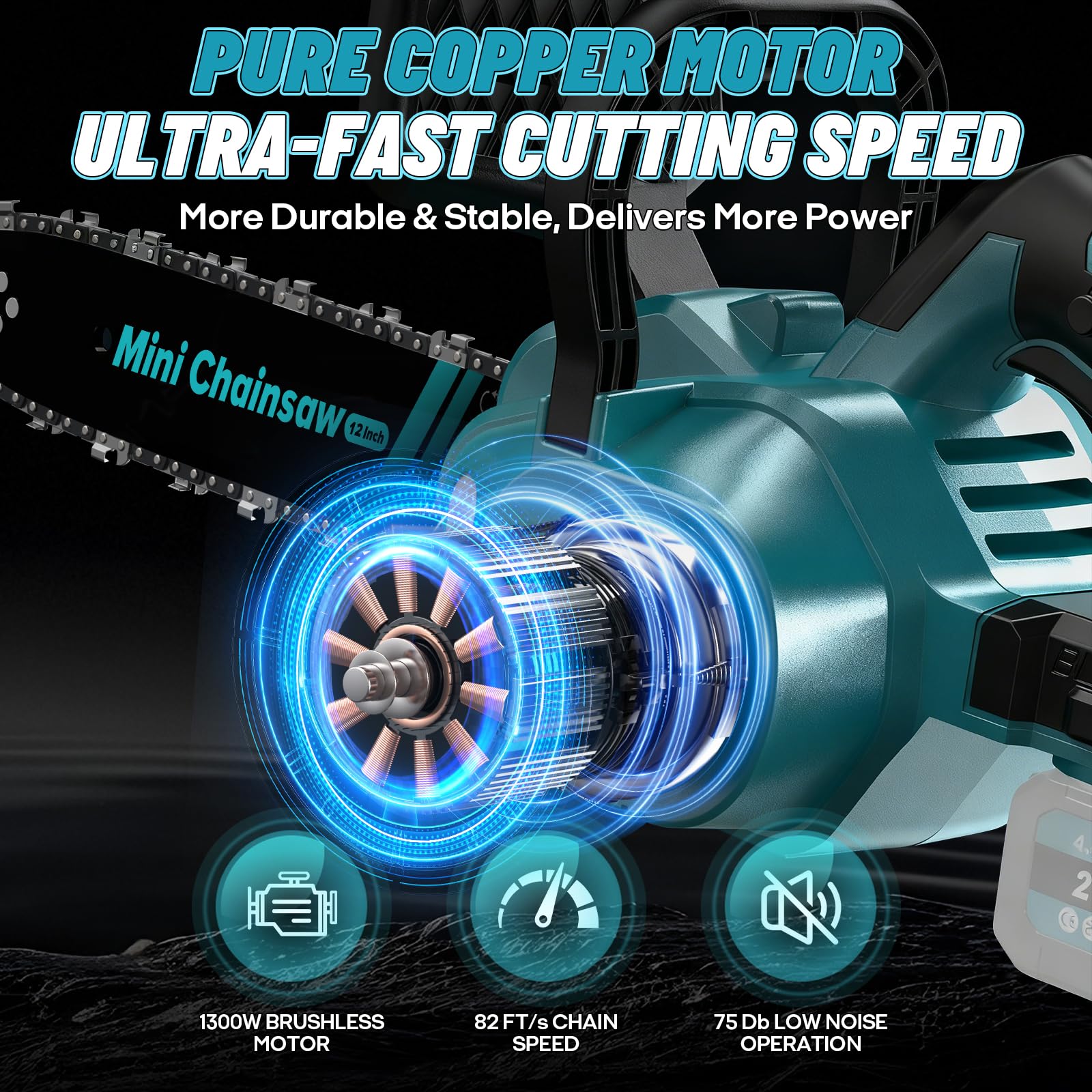 Motosega a batteria da 12 pollici, compatibile con batteria Makita da 18 V