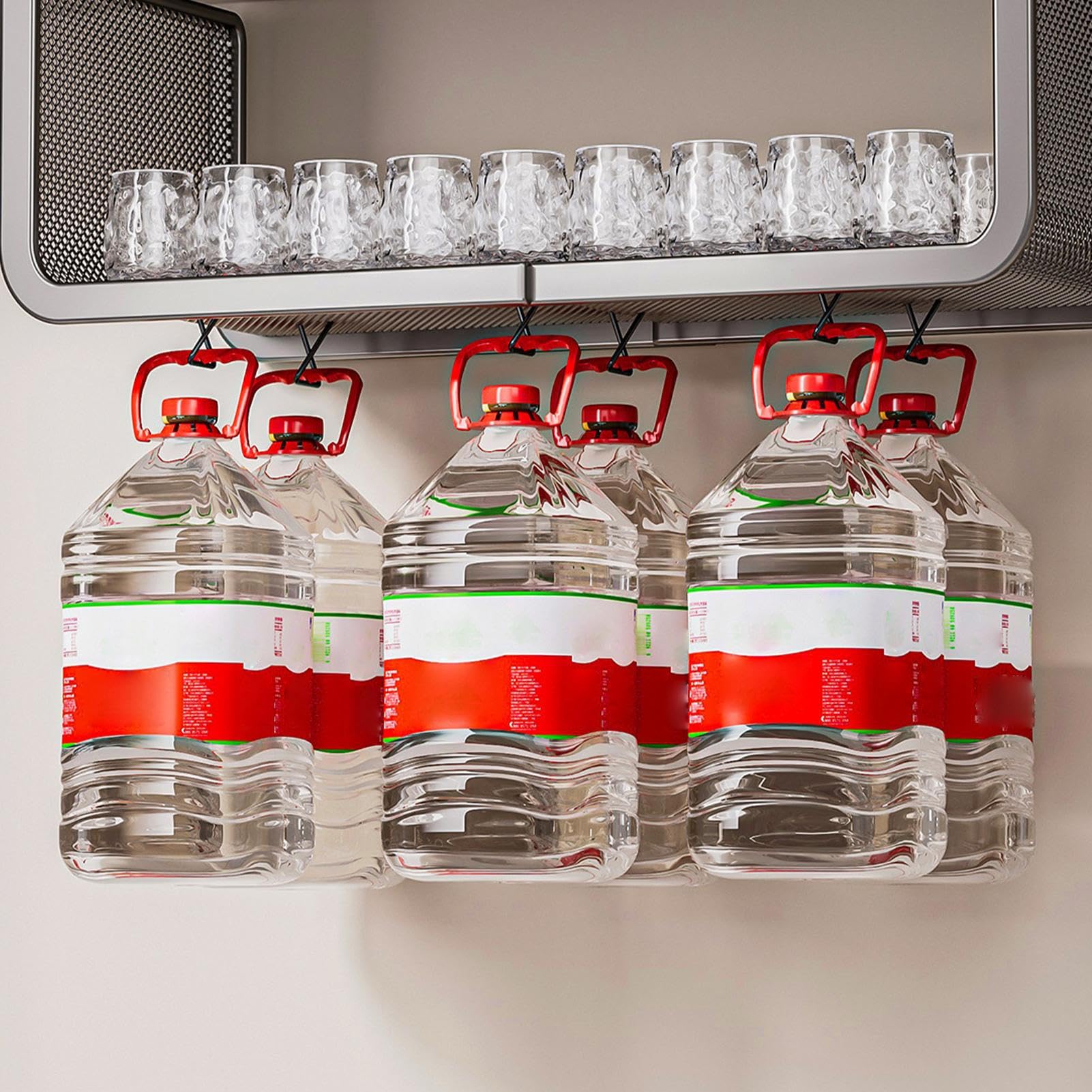 Hängekorb unter dem – Aufbewahrungslösung für Heimbüro, stabiles Metalldraht- mit einfacher Installation, ideal für die Organisation von Speisekammer, Schreibtisch, Badezimmerschrank, 40,5