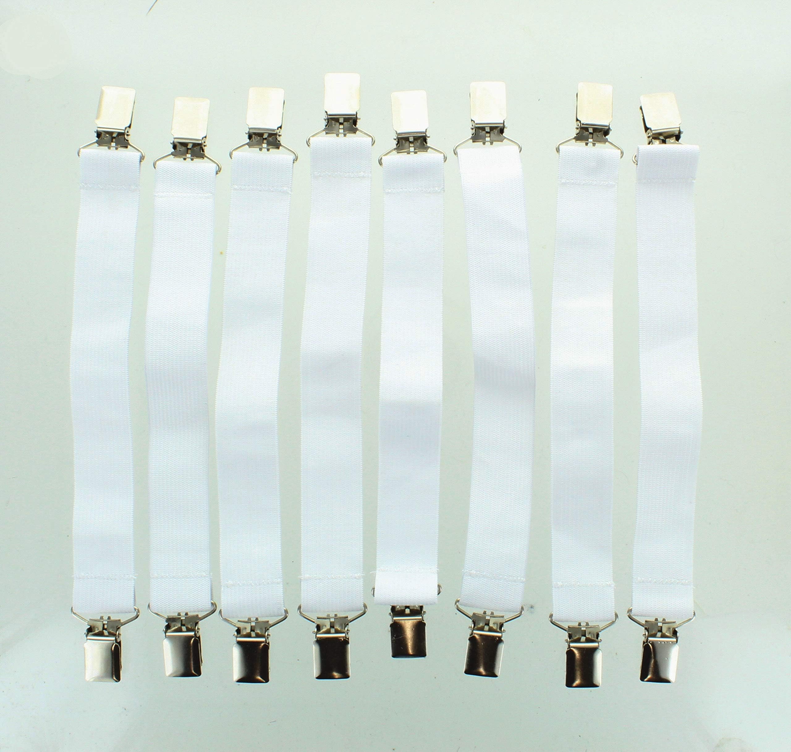 Bed Sheet Grippers Mattress Straps Metal Clips Extra Wide Lot of 8