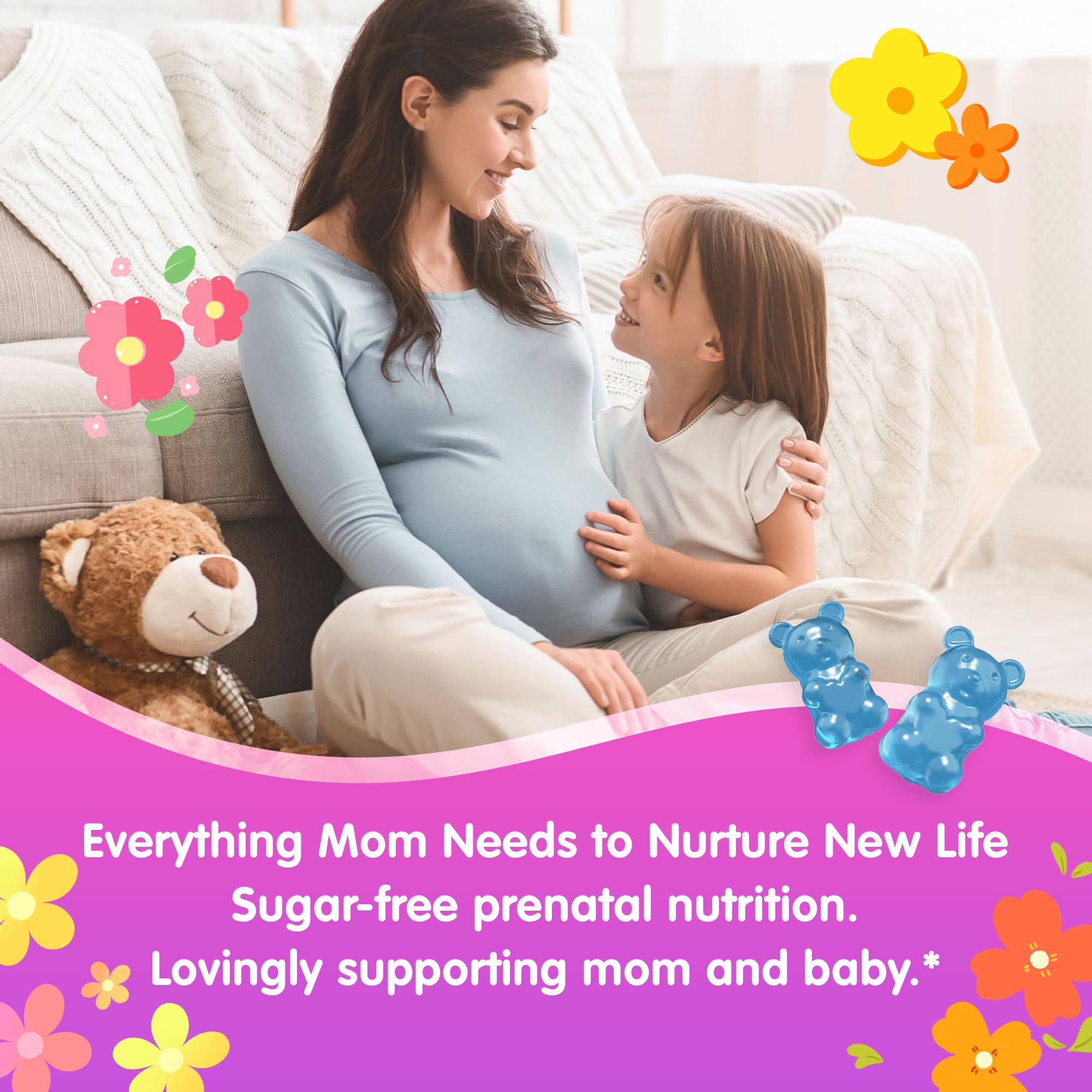 Prenatal Vitamins for Women Gummies + Methylfolate, DHA & Iron, Vegan,120Ct — Amazon image 5