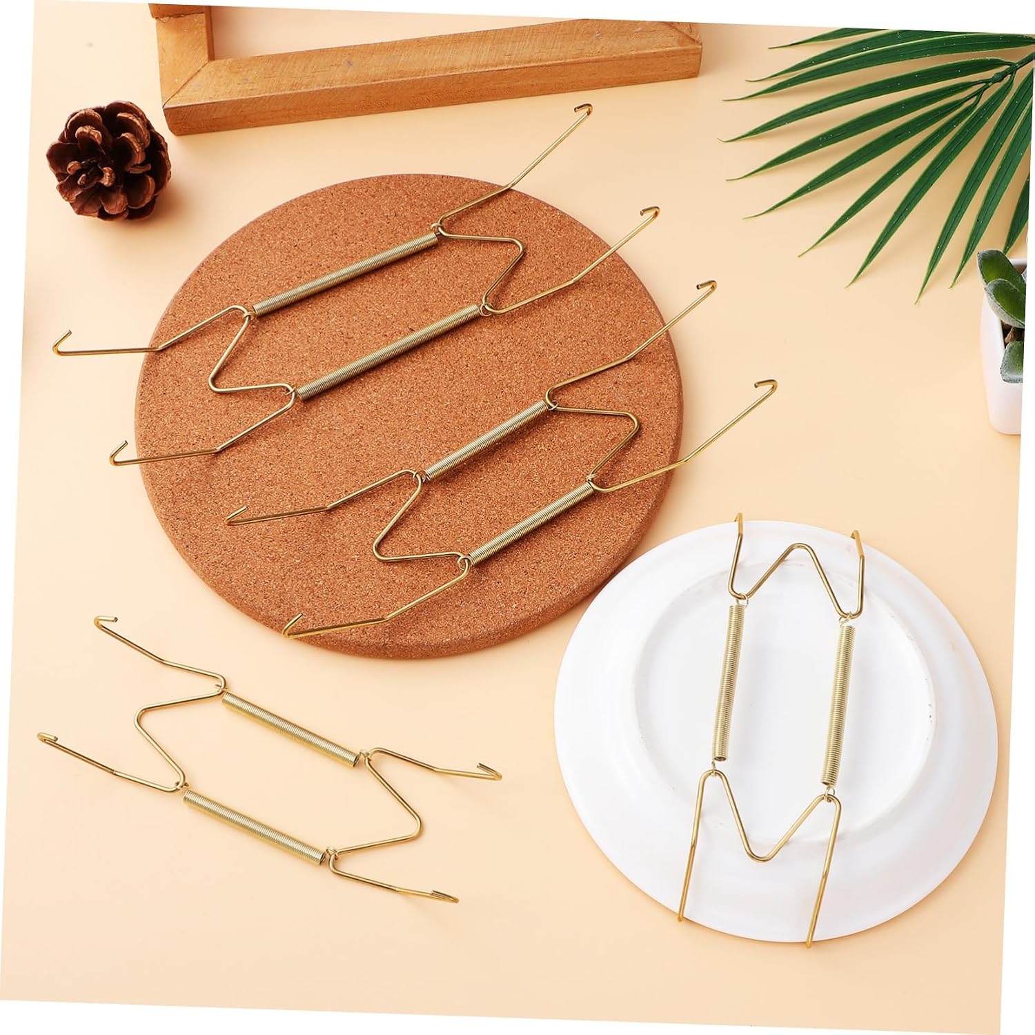 12pcs Invisible Spring Plate Hooks Wall Decor Hangers for Decorate Plates Easy Install