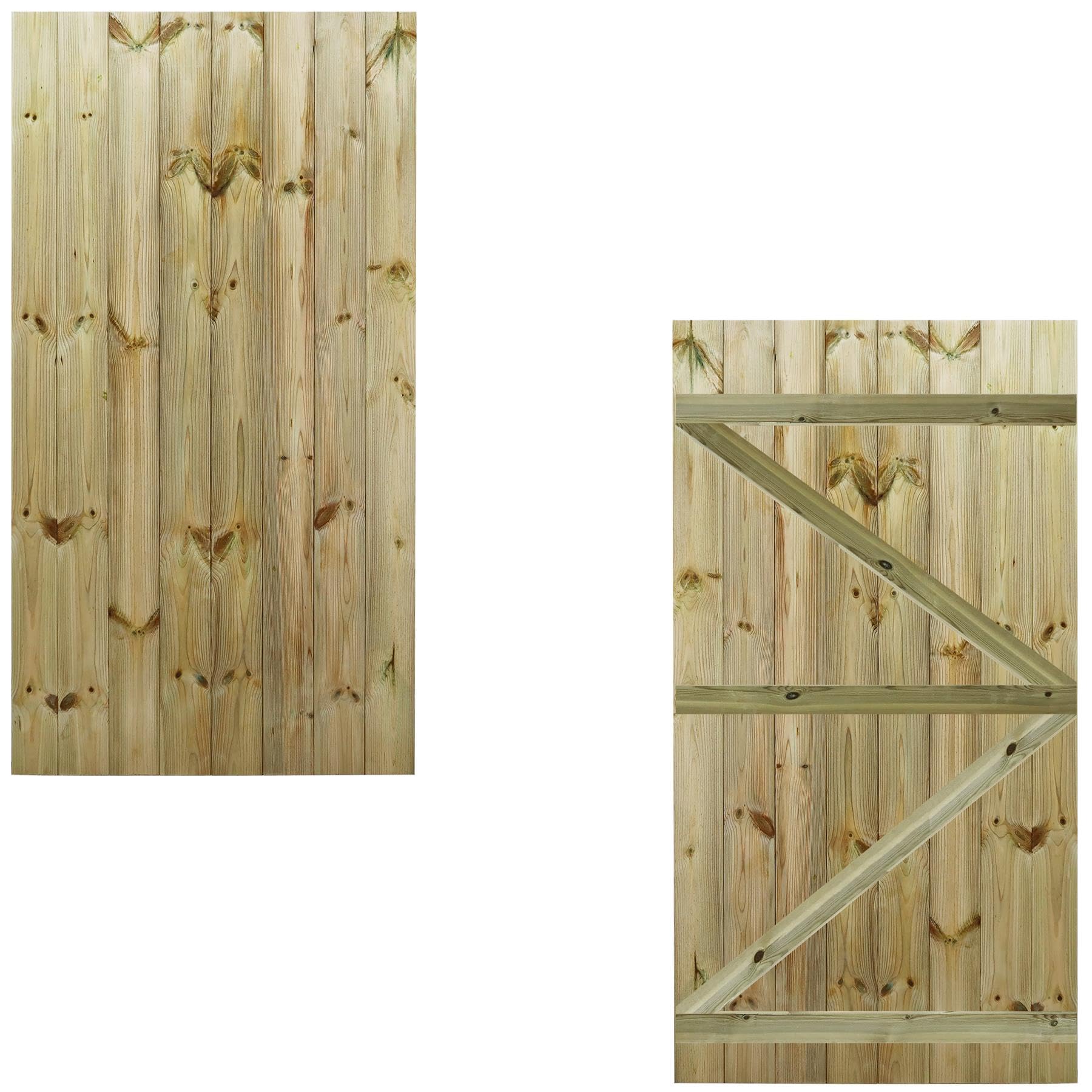 Bespoke Custom-Made Wooden Garden Gate - Tongue & Groove Flat Top, Up To 180cm Tall, Suffolk Latch Included