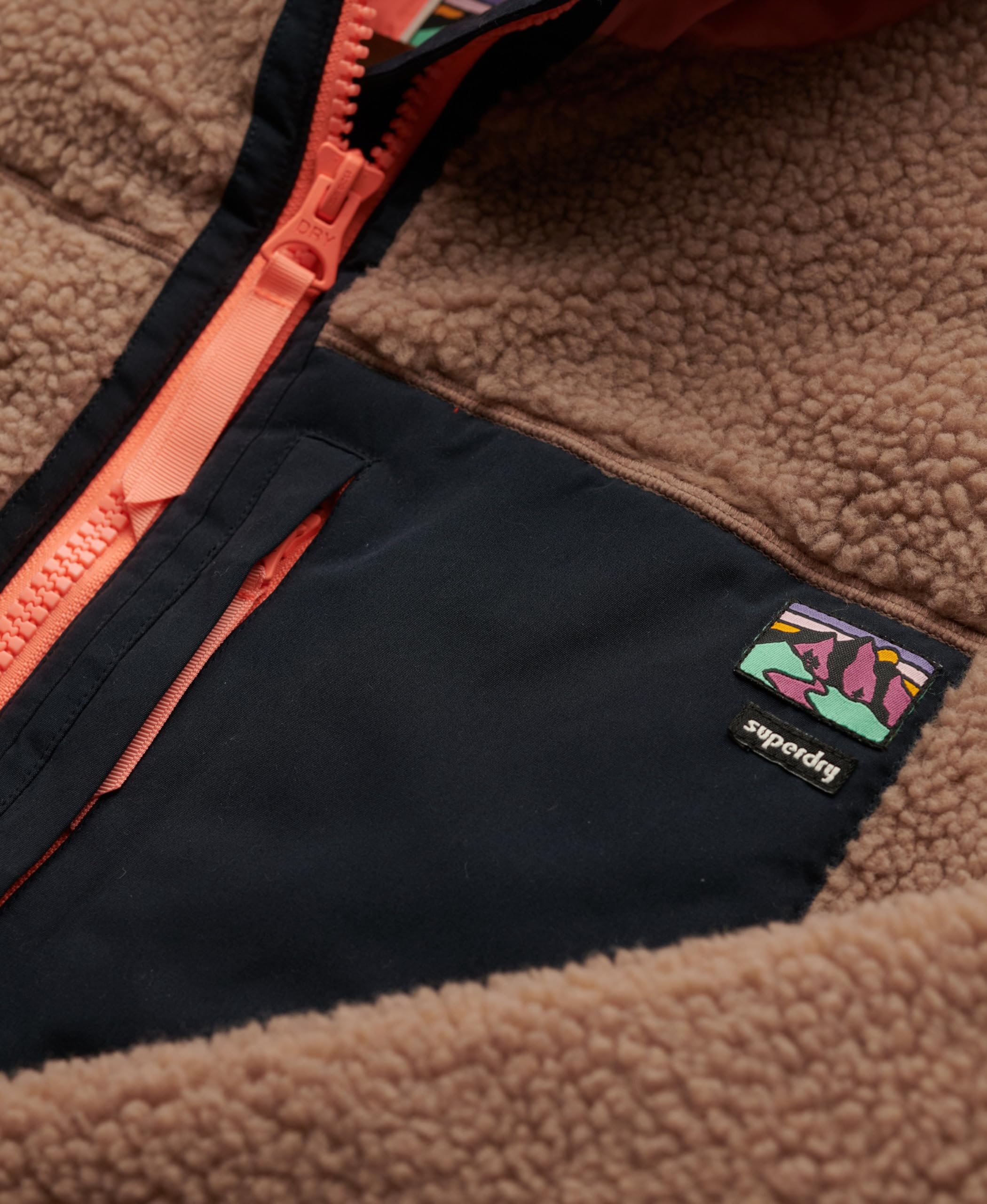 Superdry Damen Vintage Sherpa Fleece Jacke