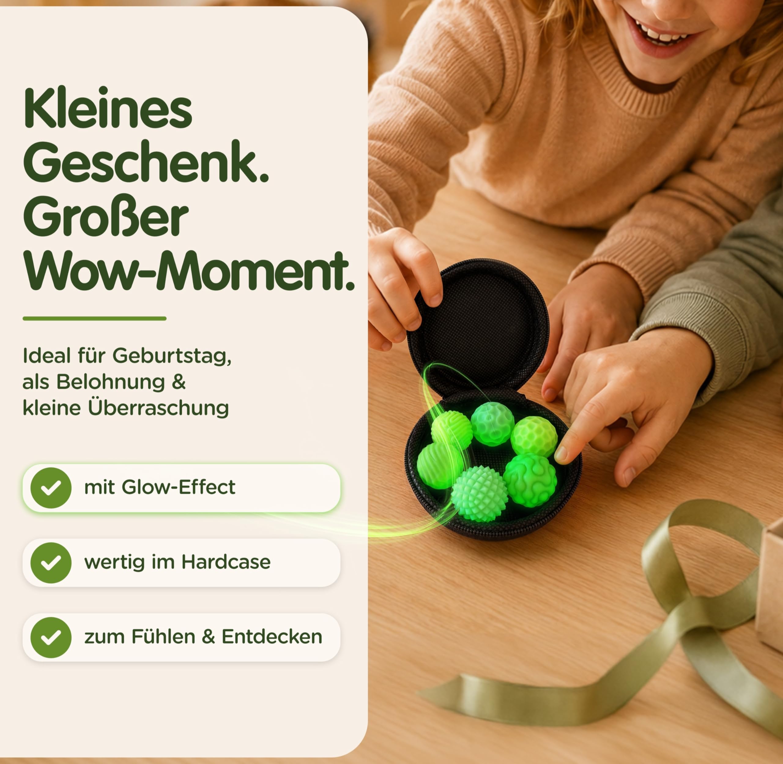 Fidgnetics® GID Glow-in-the-Dark Fidget Toys dla dzieci – magnetyczne kulki – sensoryczna zabawka na palec uspokajająca – antystresowa i sensoryczna zabawka – wspomaga cichą koncentrację – kulki