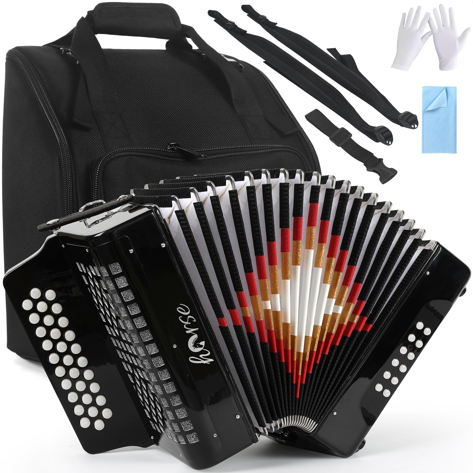 31 Keys Accordion Horse Button Accordions 12 Bass FBE Acordeones Para Adultos Acorde n De Adulto Azul for