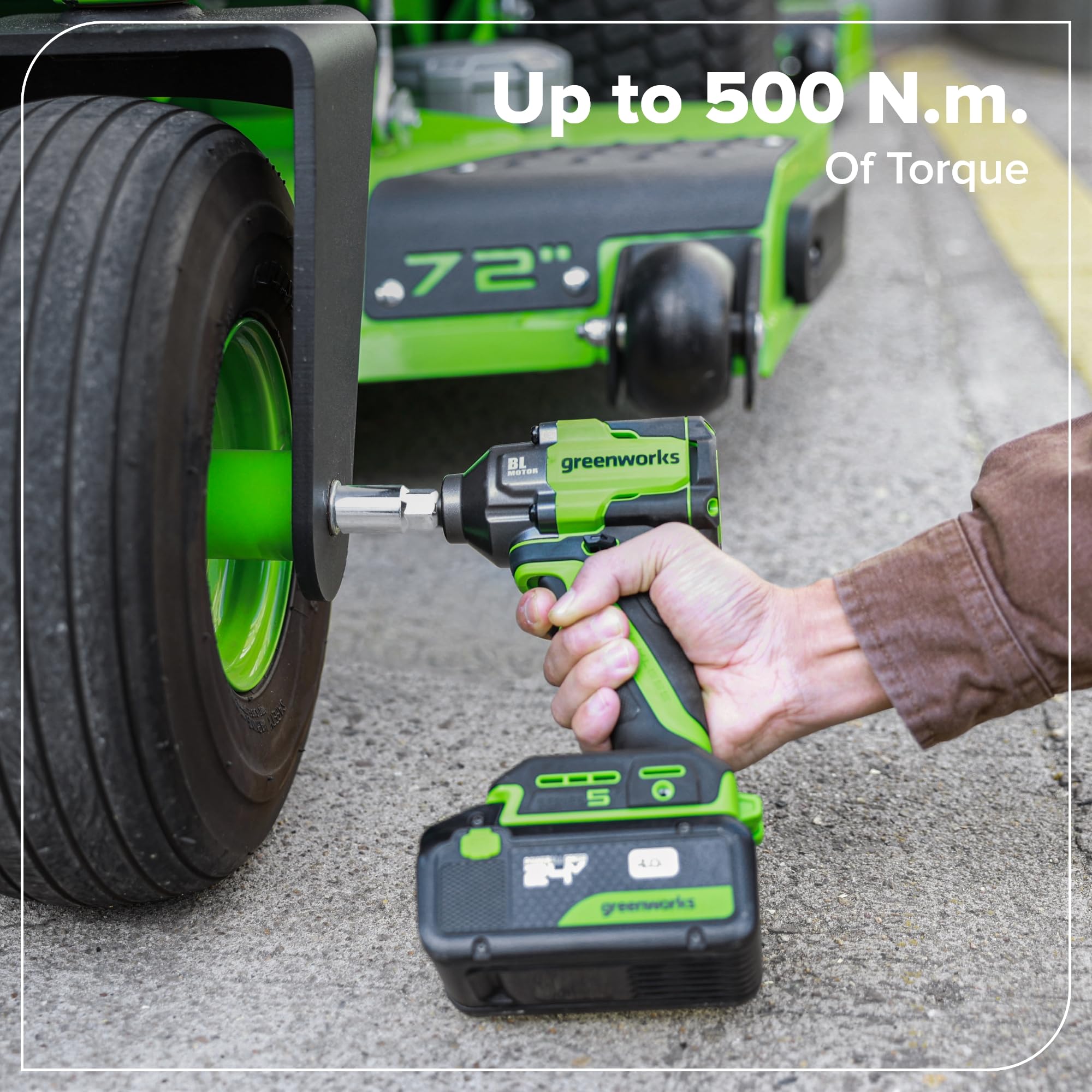 Greenworks Bezprzewodowa wkrętarka udarowa 24 V bezszczotkowa 500 Nm USB-C bez baterii i ładowarki IW5500