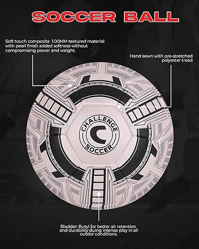 Miniatura 6 de American Challenge Navio - Balón de fútbol profesional para partidos y entrenamiento, tamaños oficiales 3, 4 y 5 para jóvenes y adultos, alto