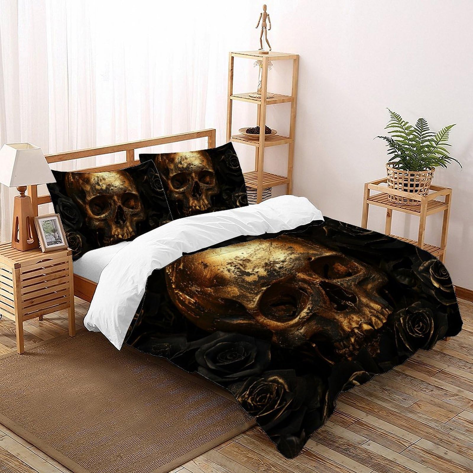 Housse de couette 3D anti-glissement avec fermeture éclair 240cm