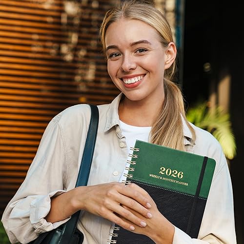Miniatura 7 de Agenda 2026 - Agenda semanal mensual de 2026, agendas calendario con cierre elástico, bolsillo interior, 6.1 x 8.3 pulgadas, de enero a diciembre de