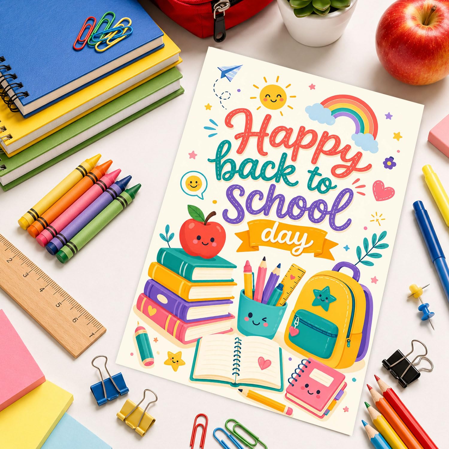 Happy Back to School Day Card First Day of School Card for Kids