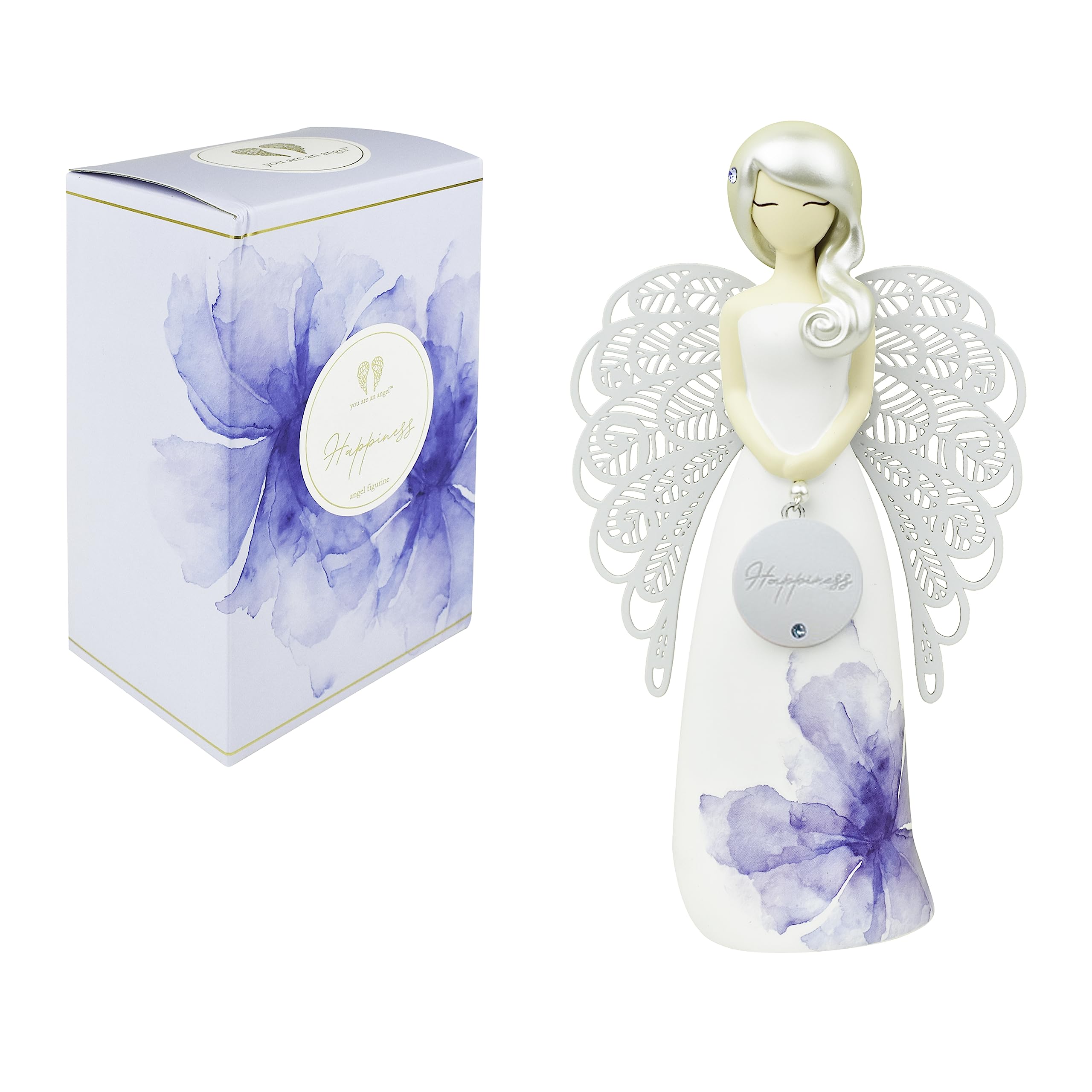 You are an angel - 155mm Floral Rhinestone Figurine